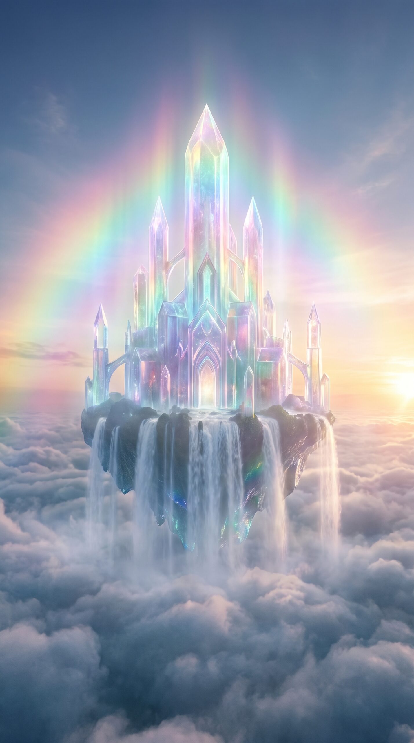 Floating Crystal Castle Wallpaper